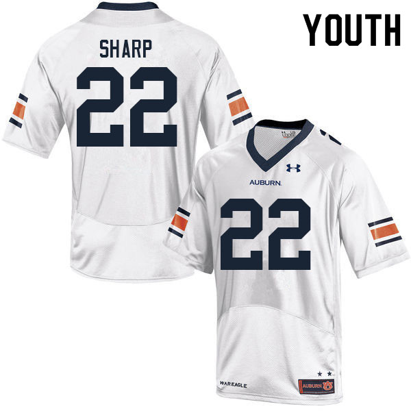 Youth Auburn Tigers #22 Jay Sharp White 2021 College Stitched Football Jersey